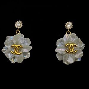 UPCYCLED CHANEL FLOWER EARRINGS
